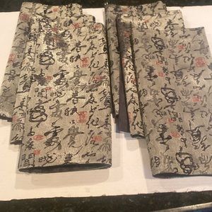 Set of 6 Cloth Asian-Motif Placemats